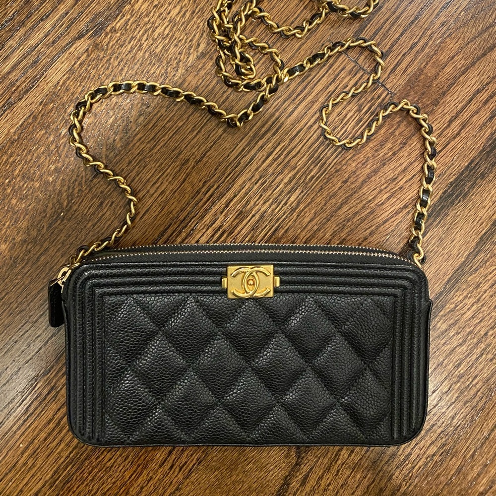 Chanel Double Zip Wallet on Chain
